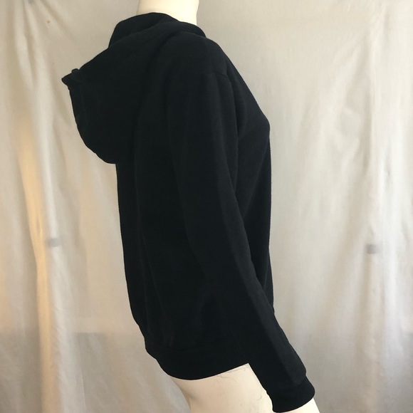 Woman’s black pull over hoodie with white laced front - Picture 4 of 13